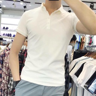 Áo phông nam có cổ mầu trắng - áo phông cổ đức nam