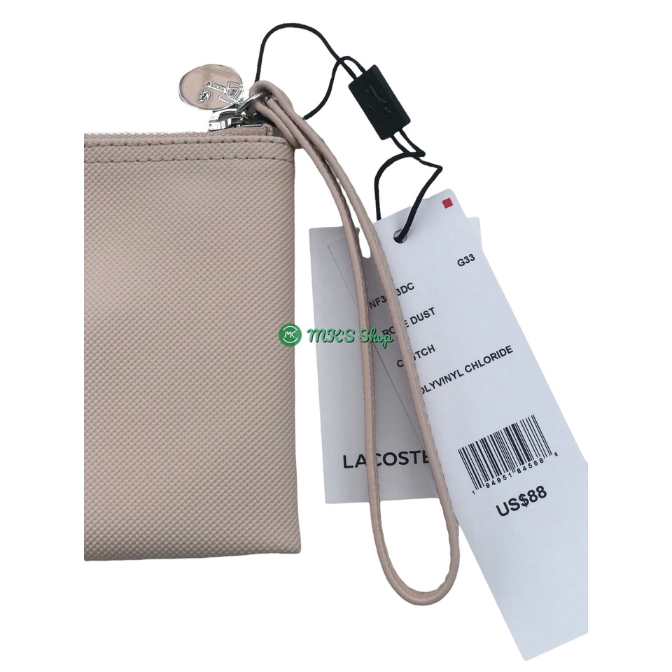 VÍ CẦM TAY LACOSTE MÀU HỒNG