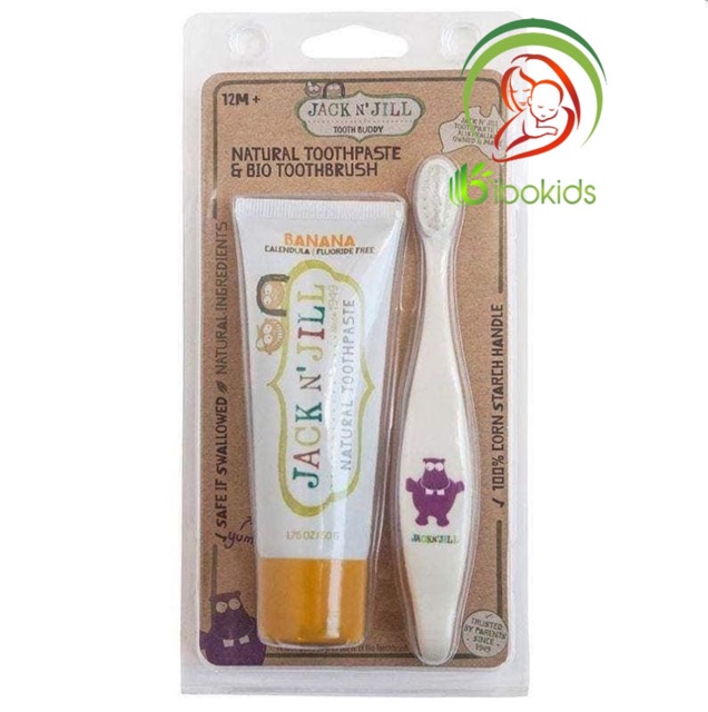 Set bàn chải kem đánh răng hữu cơ Jack N Jill