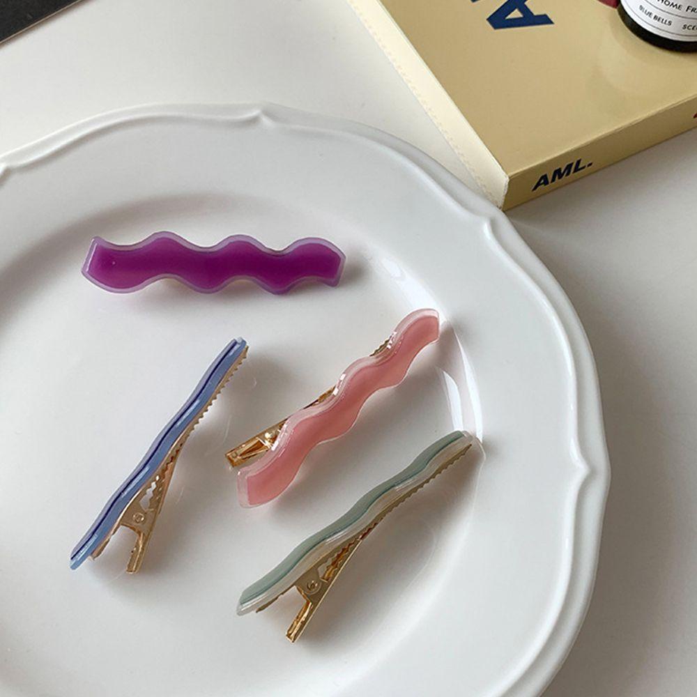 IVORY Kẹp Tóc Mỏ Vịt Bằng Nhựa Acrylic Dễ Thương Phong Cách Hàn Quốc Dành Cho Bạn Nữ