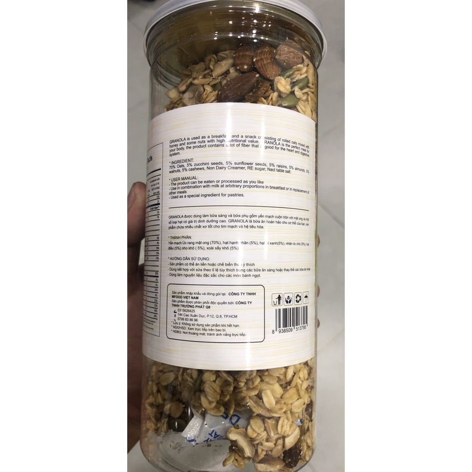 NGỦ CỐC ĂN LIỀN GRANOLA 500G DẠNG HỦ