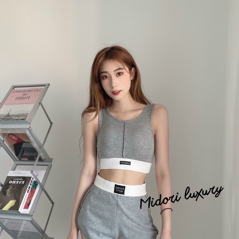 Bộ tập Gym Yoga nữ, Bộ tập thể thao đạp xe cotton quần đùi thoáng mát phong cách năng động