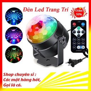Đèn Cầu Vũ Trường Xoay Nháy Chớp Theo Nhạc - Đèn LED quả cầu xoay pha lê 7 màu ( CÓ ĐIỀU KHIỂN )
