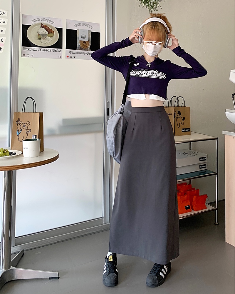 Chân Váy Chữ a Lưng Cao Xẻ Tà Thời Trang Mùa Thu Phong Cách Mới 56787