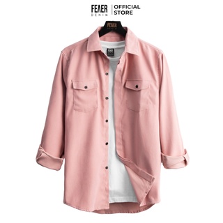 Áo sơ mi nam VELVET chất lụa nhung gân dày dặn, sang trọng, chuẩn form màu hồng - FEAER DENIM