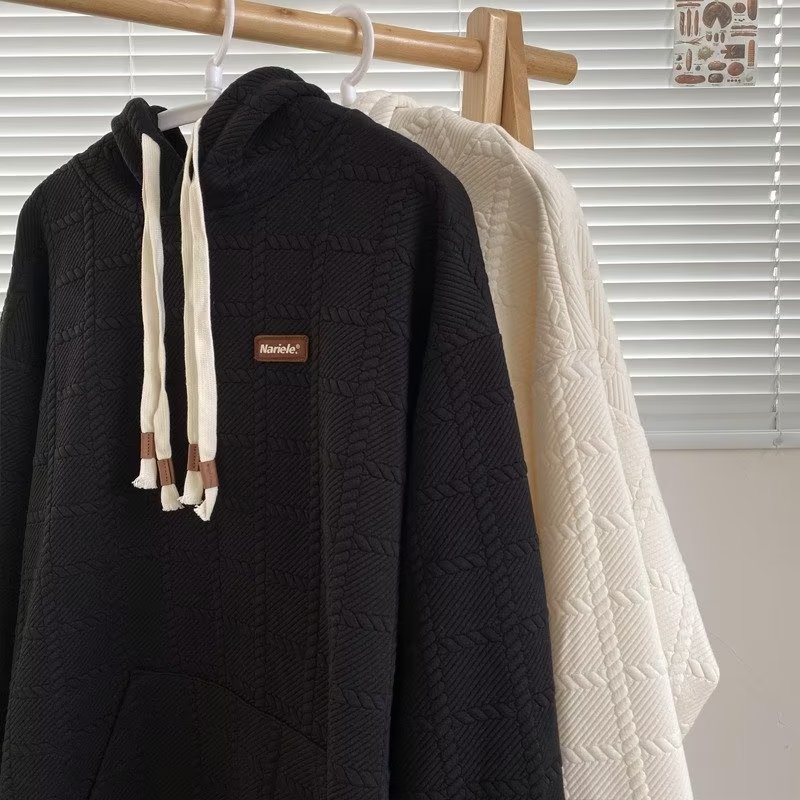 Áo khoác hoodie trơn 2 màu nam nữ  unisex áo hoodie dáng rộng họa tiết kẻ sọc phong cách hàn quốc thời trang xuân