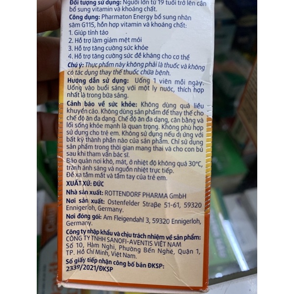 Pharmaton viên uống bổ sung vitamin và khoáng chất