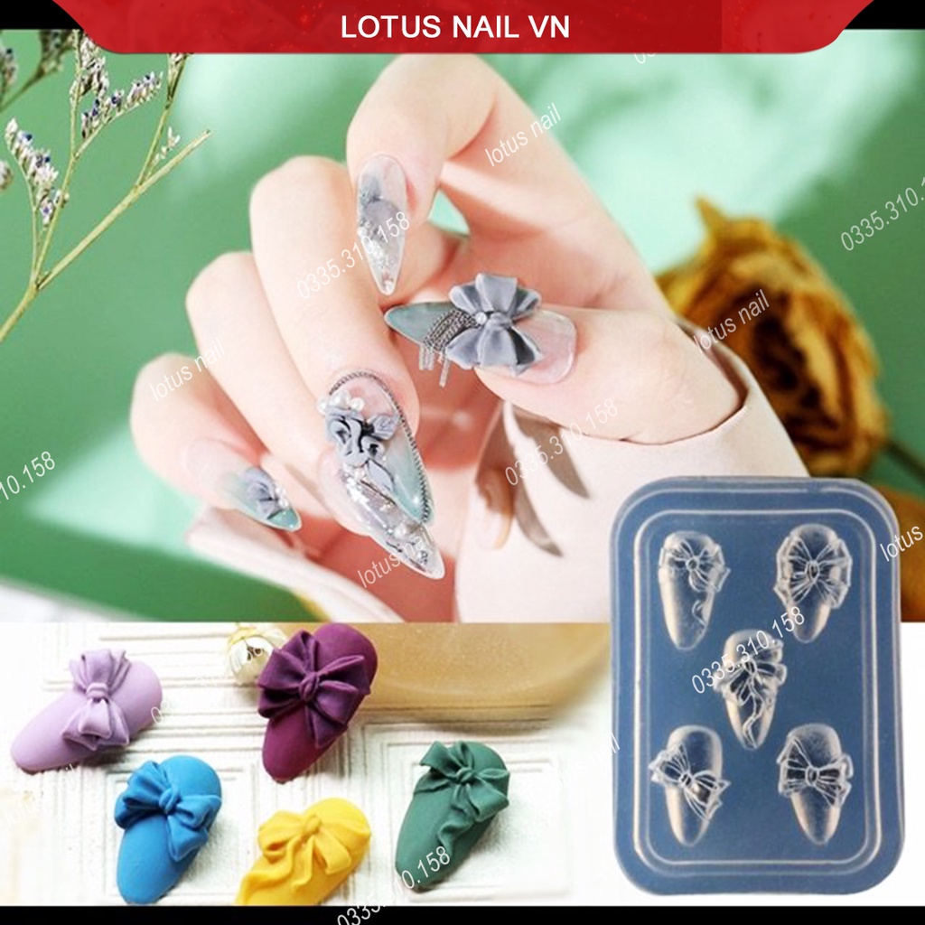 Khuôn nail silicon, khuôn đá silicon hình gấu, trái tim