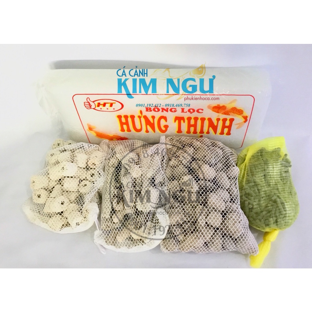 Combo Vật Liệu Lọc Nước Hồ Cá (5 Món) : San Hô - Sứ Viên - Than Hoạt Tính - Đá Lông Vũ - Bông Lọc Trắng