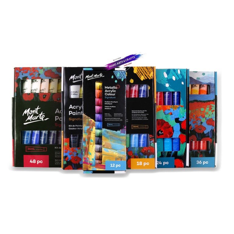 Màu Acrylic Mont Marte 18/24/36/48 x 36ml, Mont Marte Signature Acrylic Paint Set