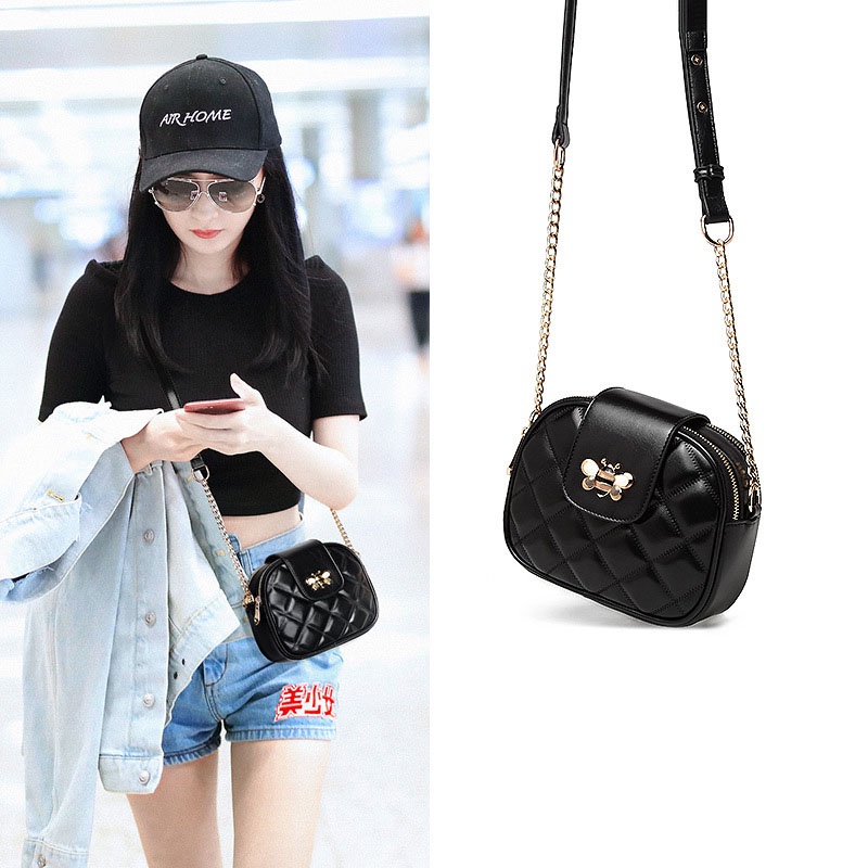 Túi đeo chéo IELGY phối hình thoi có dây xích thời trang dành cho nữ