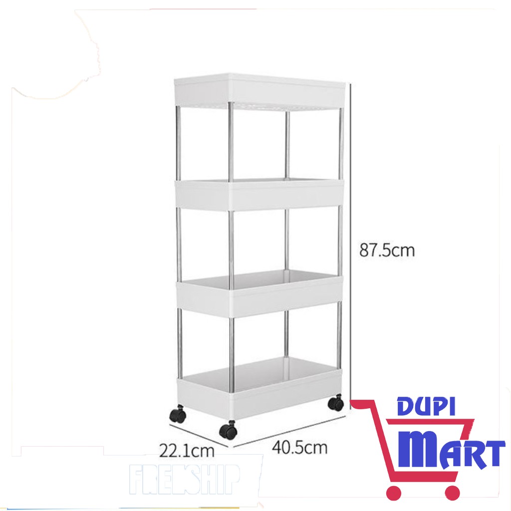 [SIÊU TIỆN ÍCH] Kệ để đồ nhà bếp - kệ để đồ phòng tắm- giá để đồ nhà vệ sinh 4 tầng có bánh xe đa năng tiện dụng size 22