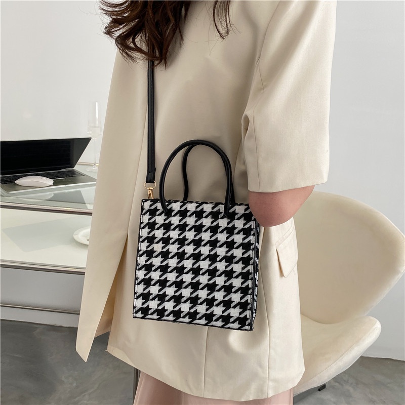 Túi Xách Nhỏ Họa Tiết houndstooth 2022 Thời Trang Mùa Xuân Cho Nữ