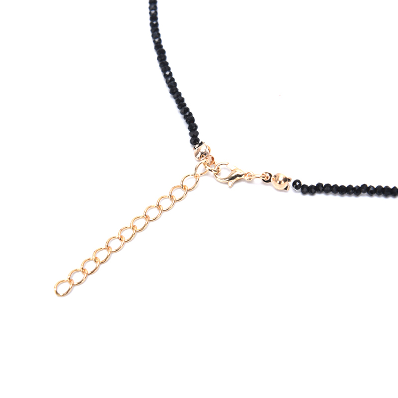 (Hàng Mới Về) Vòng Cổ Choker Đính Đá Pha Lê Đen Quyến Rũ