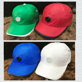 Mũ lưỡi trai vải dù phối da thêu logo