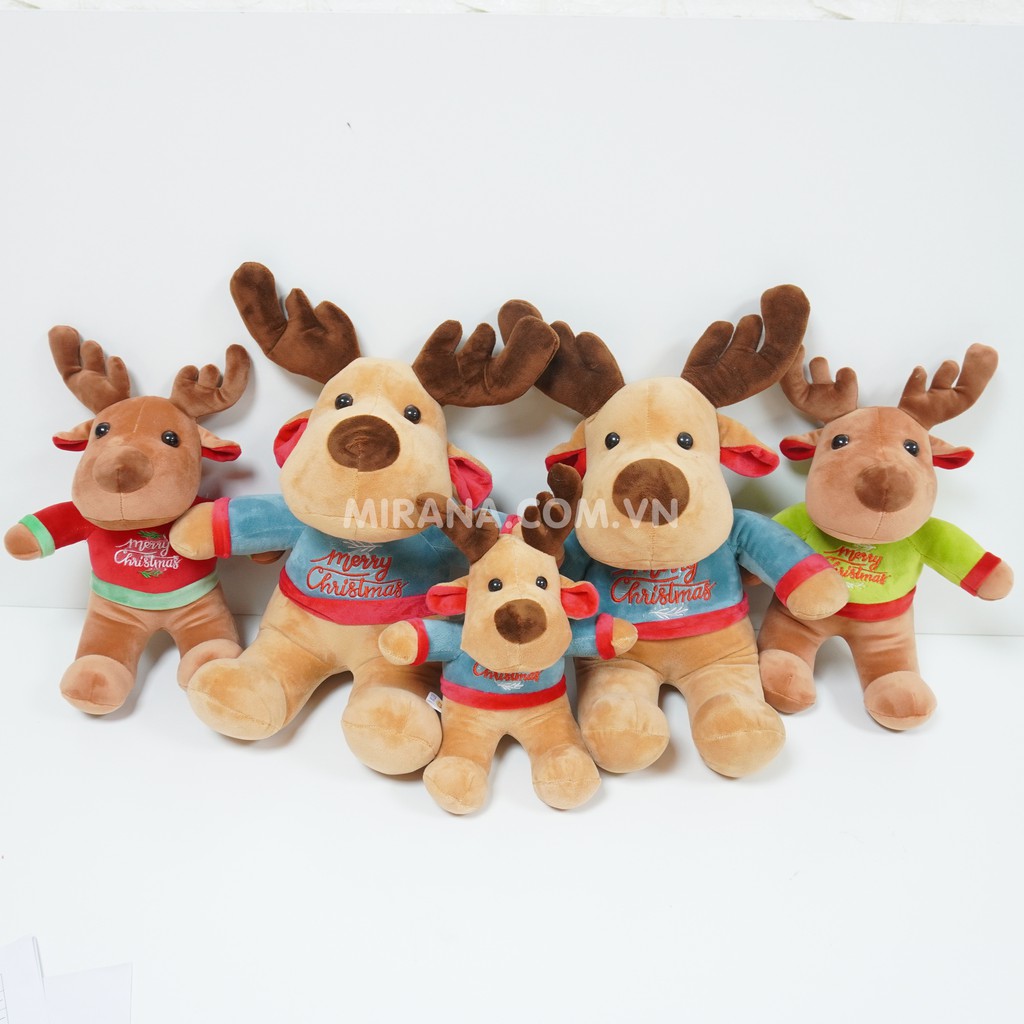 Gấu Bông Giáng Sinh Noel Tuần Lộc Chính Hãng Mirana