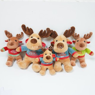Gấu Bông Giáng Sinh Noel Tuần Lộc Chính Hãng Mirana