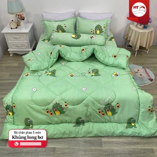 Bộ phao 5 món cotton Poly nhập khẩu chăn bông ga gối