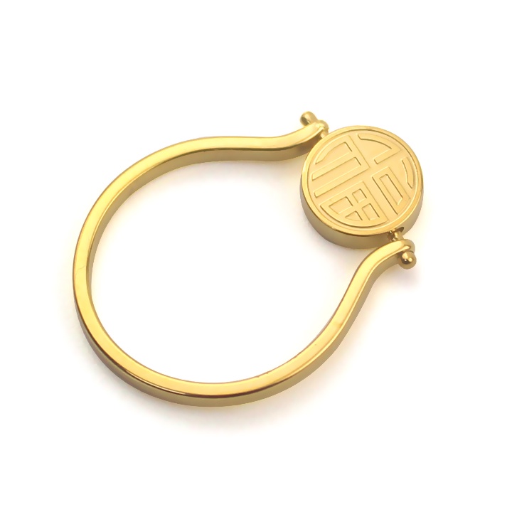 Nhẫn titan chữ Phước màu vàng siêu đẹp bền màu, may mắn - Tặng hộp đựng xinh xắn