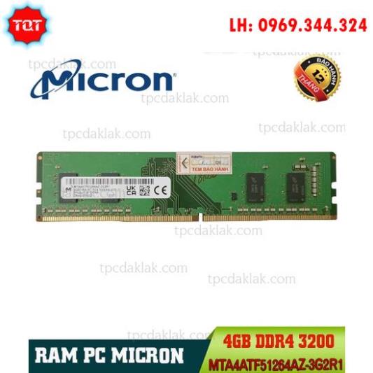 TQT Shop - Ram PC ( Desktop ) | Ram Máy Tính Bàn 4GB DDR4 / PC4 - 3200 DIMM Micron MTA4ATF51264AZ-3G2R1