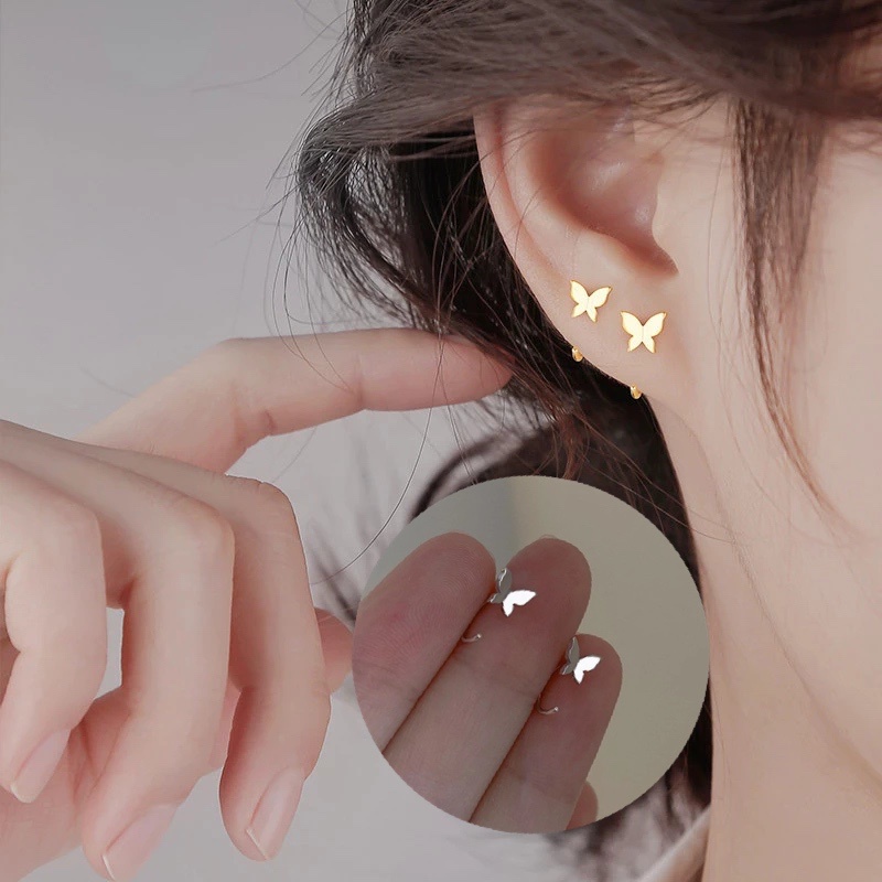 Bông Tai Hình Bướm Đơn Giản Thời Trang Cho Nữ
