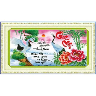 Tranh thêu chữ thập cha mẹ dlh-222805