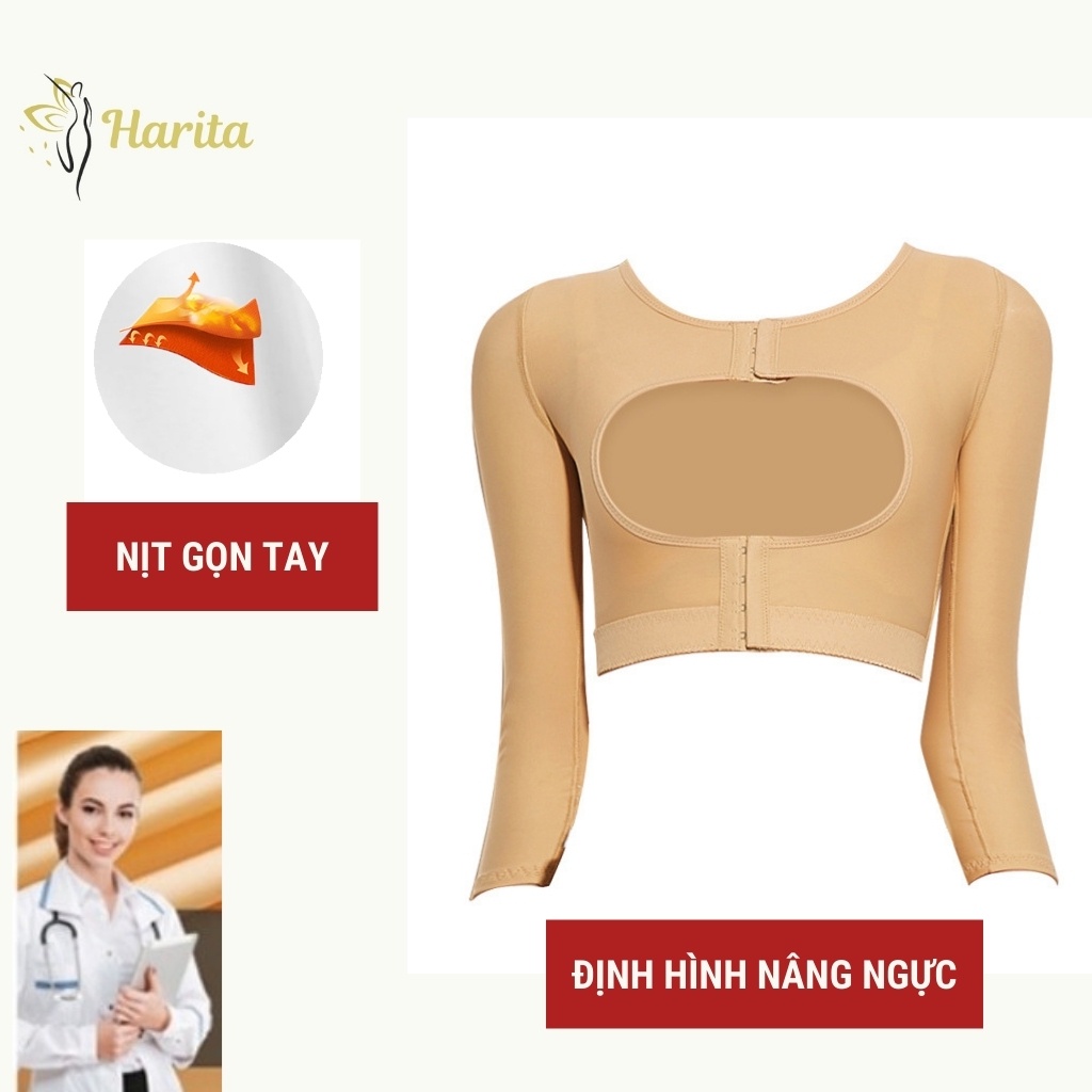 Áo gen định hình thon gọn bắp tay lưng nâng ngực sau hút mỡ, hỗ trợ giảm mỡ săn chắc nâng cơ, chống giãn tĩnh mạch