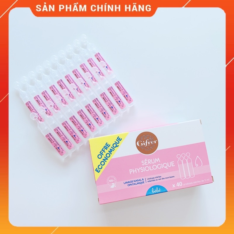 [40 ống] nước muối sinh lý Gifrer hồng