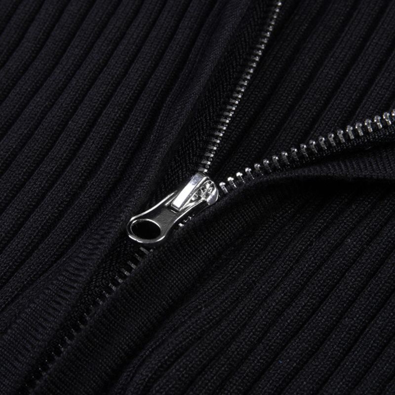 Áo Khoác Croptop Dệt Kim Tay Dài Hai Mặt Màu Sắc Thời Trang Mùa Thu Quyến Rũ Cho Nữ