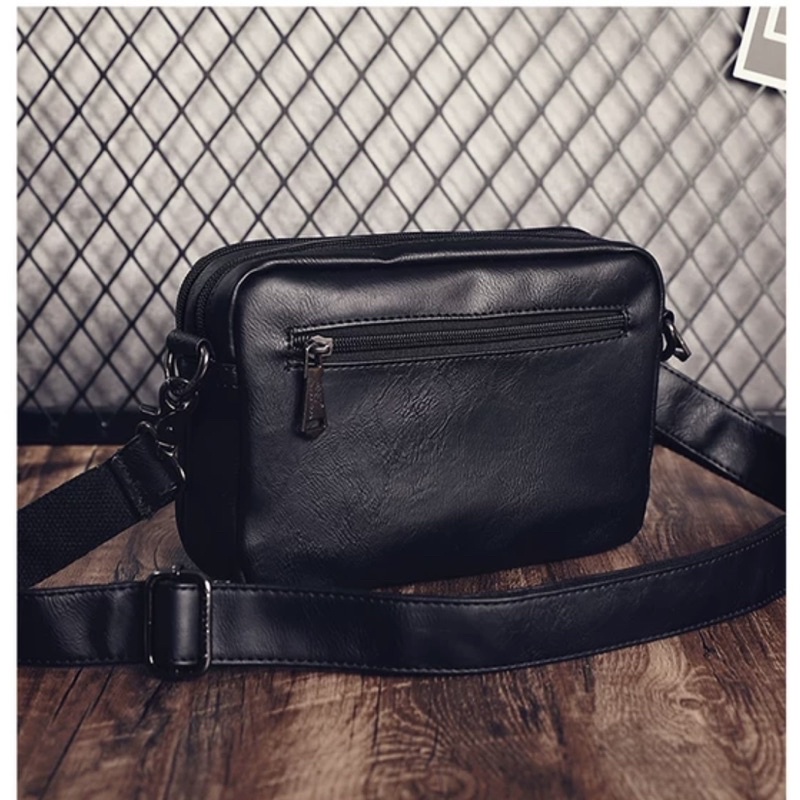 TÚI ĐEO CHÉO DA PU THREE BOX 3623 UNISEX