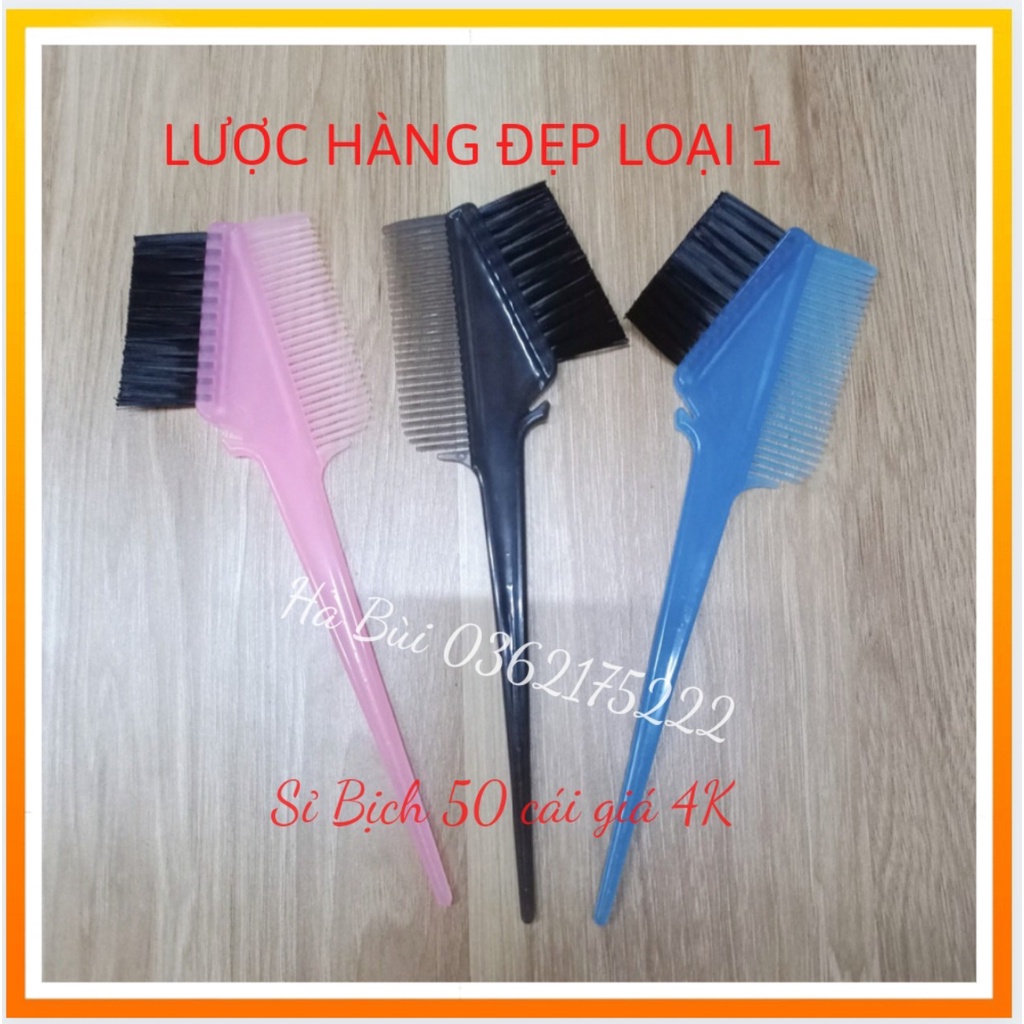 [ Sỉ Siêu Rẻ ] Lược Nhuộm Tóc Loại 1 Chuẩn Salon_ Chổi Nhuộm Tóc 2 đầu, Lược To Lông Mềm Chải Không Đau ( sỉ sll ib)