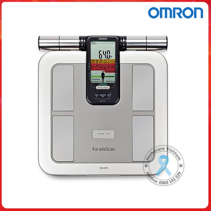 Máy đo thành phần cơ thể &amp; lượng mỡ OMRON HBF-375 chỉ số mỡ nội tạng, mỡ dưới da, cơ xương, HBF 375 chính hãng 2 năm