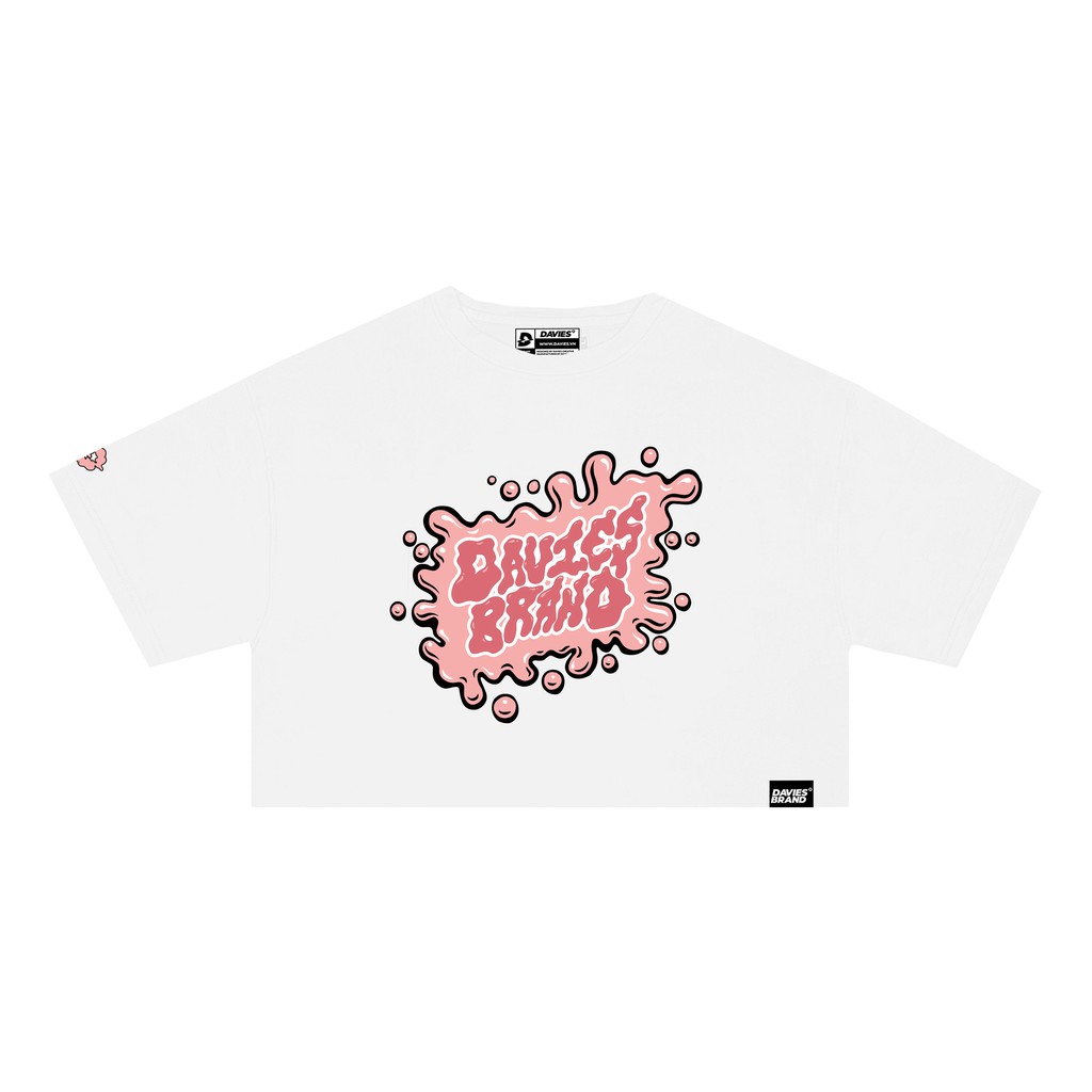 Áo croptop nữ form rộng tay lỡ màu trắng - White Cute Paint Croptop - Davies brand. | BigBuy360 - bigbuy360.vn