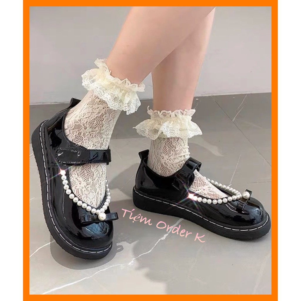 ORDER♥️Giày Tiểu Thư Đính Ngọc 2 Màu(ảnh thật)Size 36-40