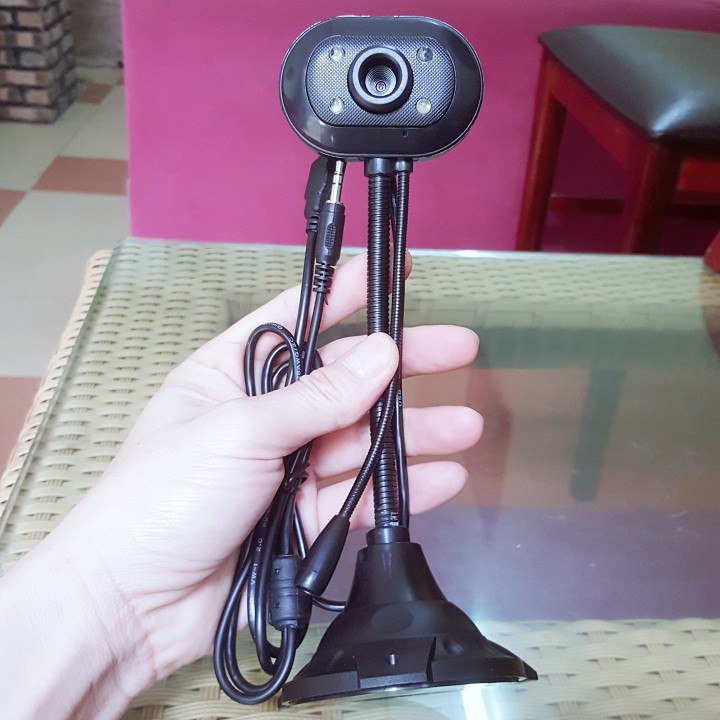 ☘️(Bảo hành 06 tháng) Webcam Chân Cao có mic dùng cho máy tính có tích hợp mic và đèn Led trợ sáng-Webcam máy tính để ba