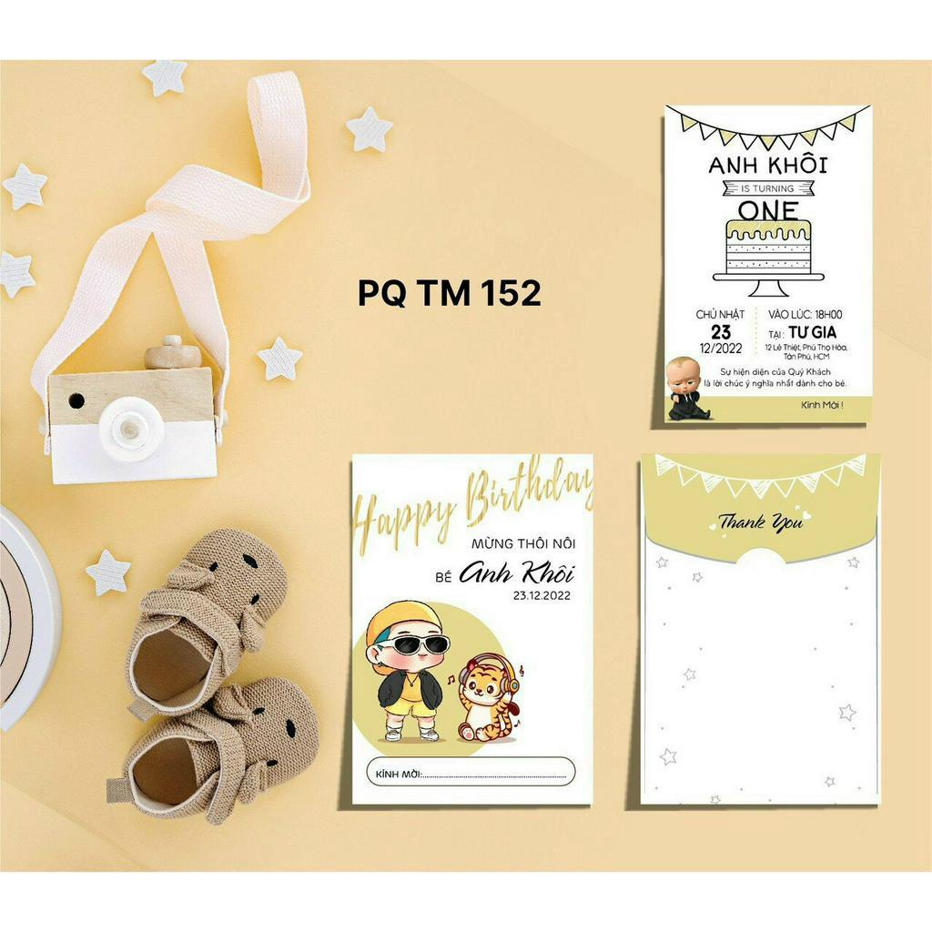 Thiệp dầy tháng, thôi nôi, sinh nhật mẫu mới nhất