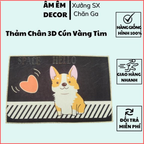 Thảm Chân 3D Chống Trơn Trượt Kích Thước 40x60CM - Xưởng Gia Công Thảm Chân 3D Ấm Êm Decor