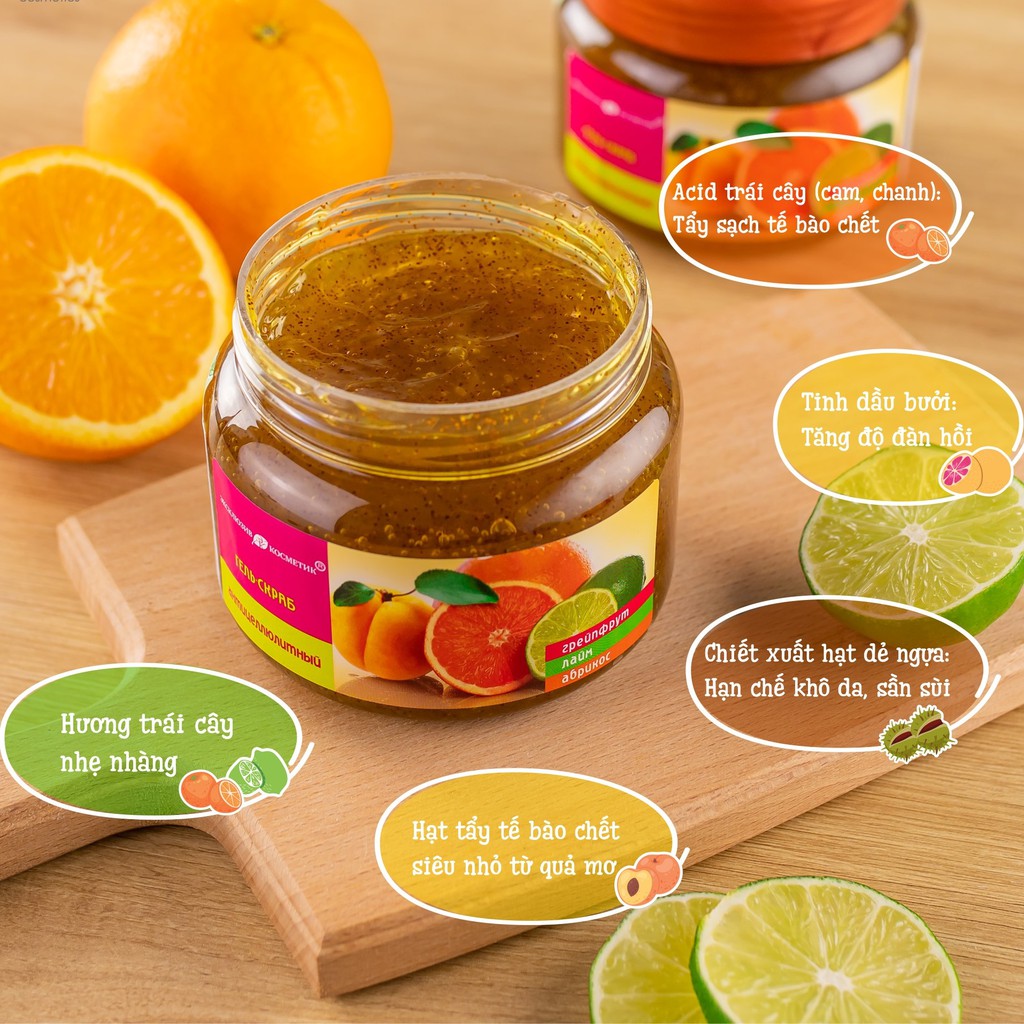 Tẩy Da Chết ExclusiveCosmetic Chiết Xuất Quế Hồi, Cà Phê & Chiết Xuất Cam, Chanh Đào 380g | BigBuy360 - bigbuy360.vn