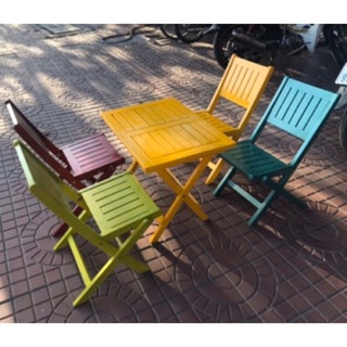 FREE SHIP!!! Bàn ghế gỗ xếp sơn 45x60x50cm