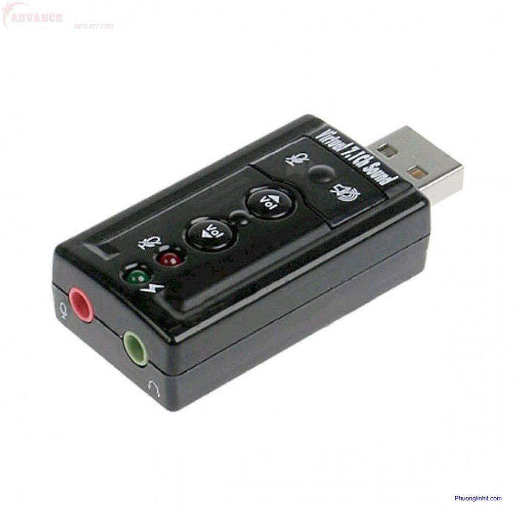 USB Sound 7.1 Tặng kèm cáp loa 2 đầu 3.5 dài 1.5M -dc237