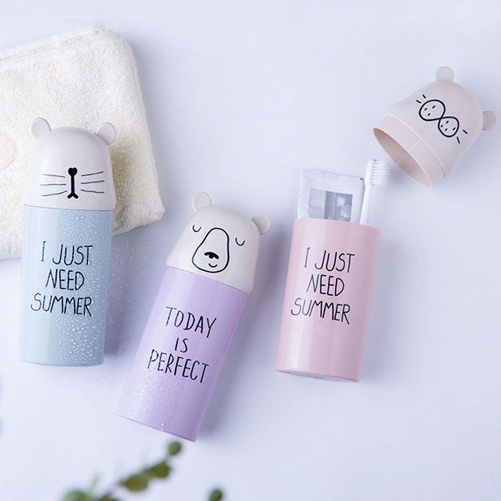 Hộp Đựng Bàn Chải Đánh Răng Bằng Nhựa Họa Tiết Hoạt Hình Nhiều Màu Tùy Chọn Tiện Dụng