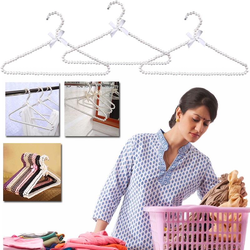 Clothes Hanger Plastic Pearl Storage Rack 