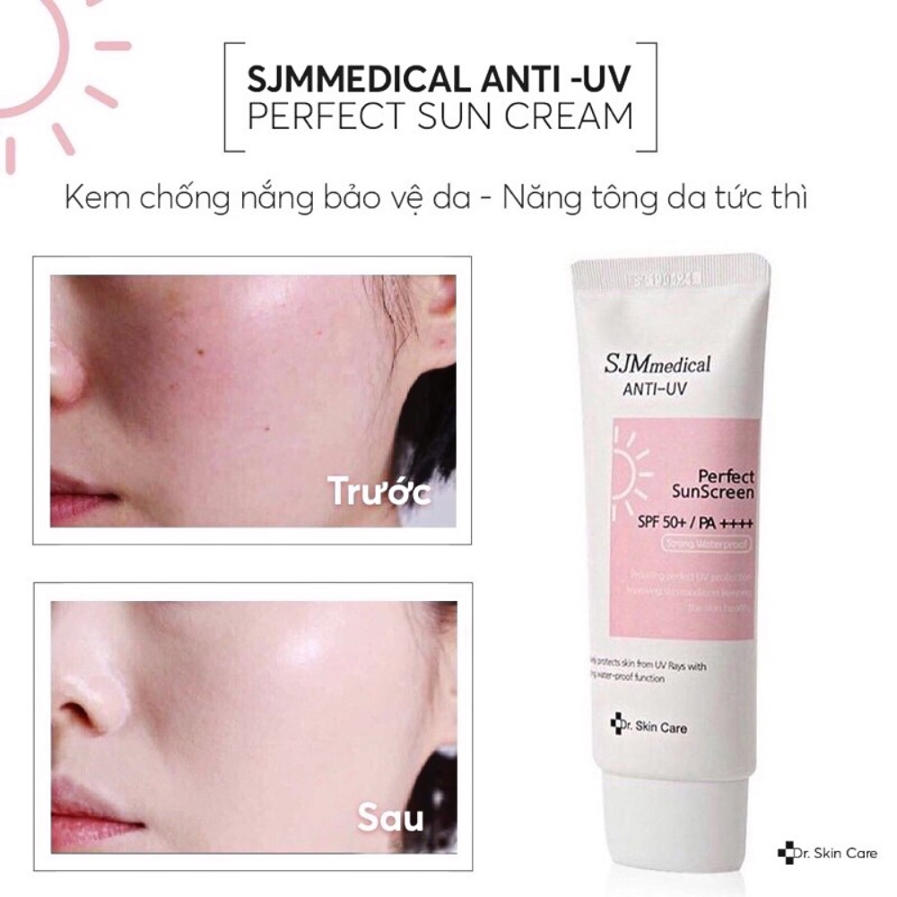 Kem chống nắng SJMmedical Anti-UV Perfect 60g SPF50+ PA+++ cấp ẩm nâng tone