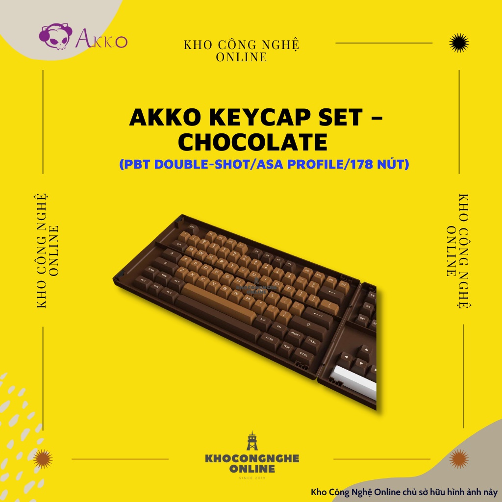 AKKO Keycap set – Chocolate (PBT Double-Shot/ASA profile/178 nút)