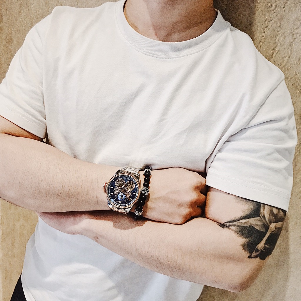 Đồng Hồ Nam Huboler Automatic Demi Xanh Rose Gold Chính Hãng 44mm