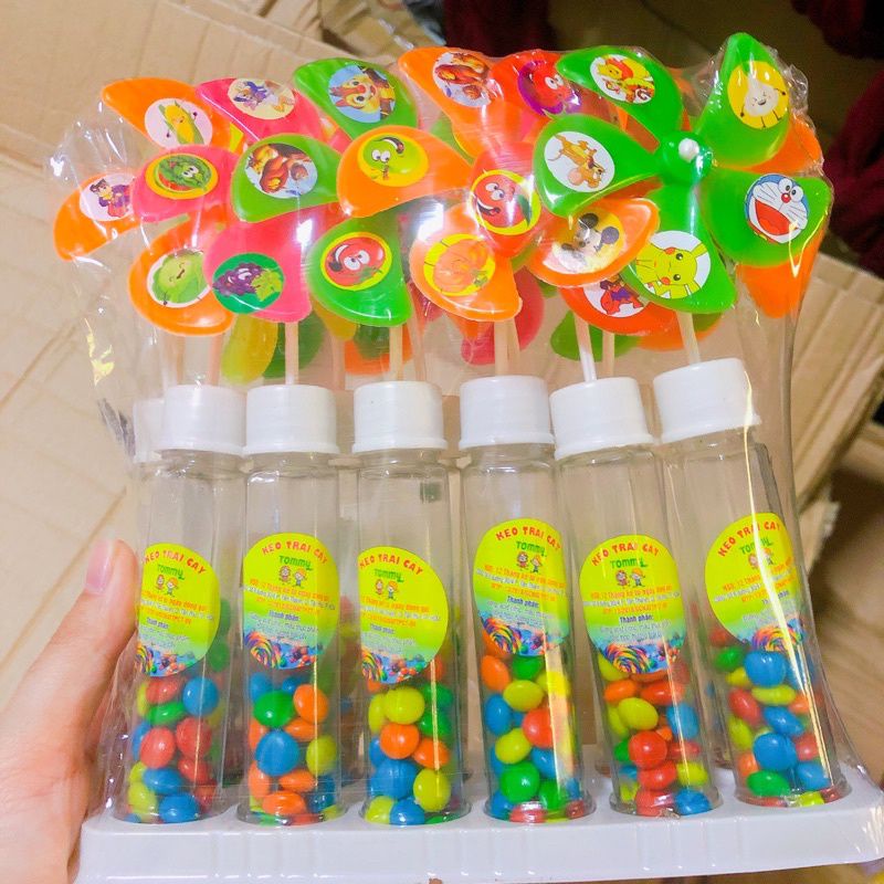 Xê,Kẹo Ngậm Hoa Quả Chong Chóng Lốc 12 Cây