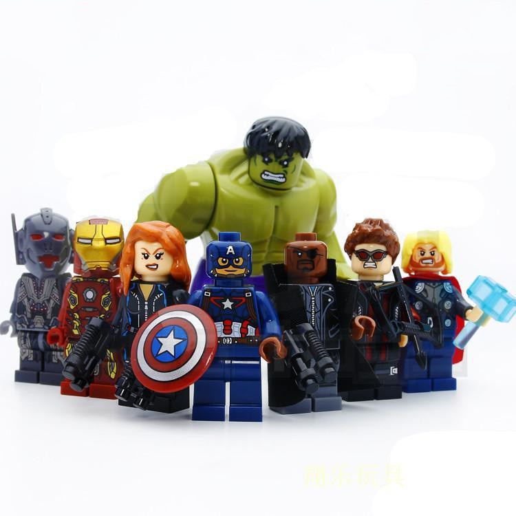 Set 8 mô hình nhân vật siêu anh hùng Marvel Iron Man Hulk Thor Sy271 trưng bày trang trí