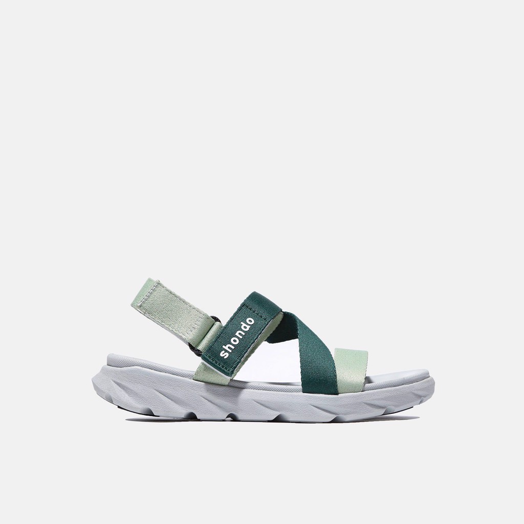 Giày sandals SHONDO Ombre xám phối xanh lá F6S2140