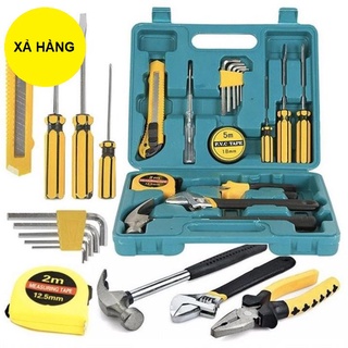 Bộ dụng cụ sửa chữa đa năng 16 chi tiết đầy đủ cờ lê, mỏ lếch, tua vít, dao, búa - hot 2021