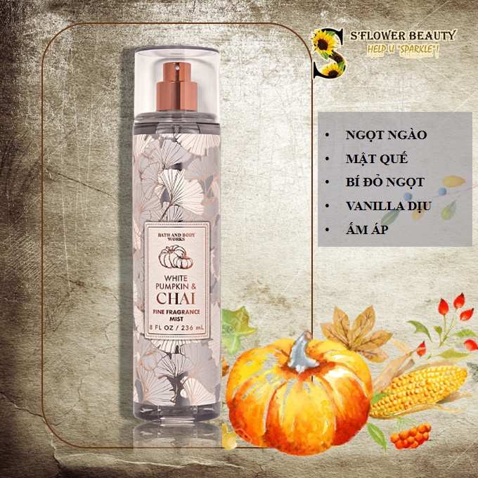 Thanksgiving 2021 | Xịt Thơm Nước Hoa Bath &amp; Body Works Body Mist - Ruby Apple | Clementine Amber | White Pumpkin Chai